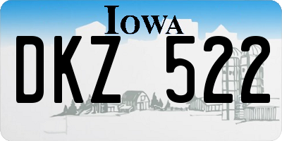 IA license plate DKZ522
