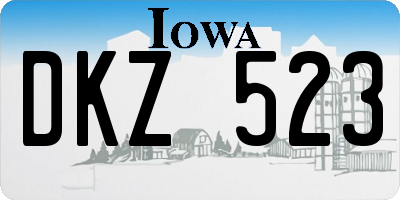 IA license plate DKZ523