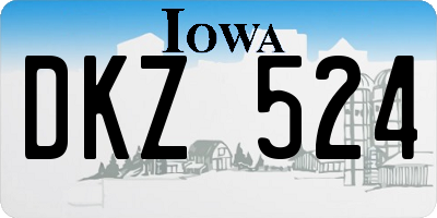 IA license plate DKZ524