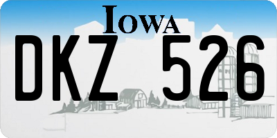 IA license plate DKZ526