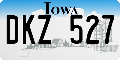 IA license plate DKZ527