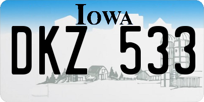 IA license plate DKZ533