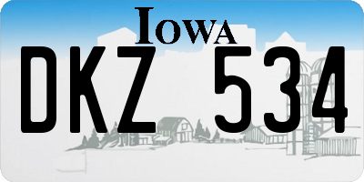 IA license plate DKZ534
