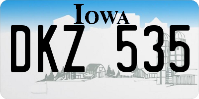IA license plate DKZ535