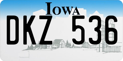 IA license plate DKZ536