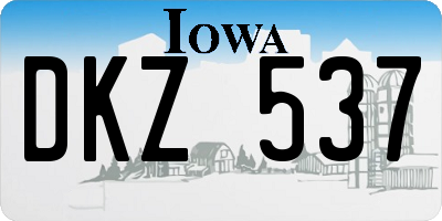 IA license plate DKZ537