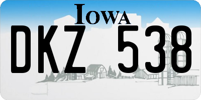 IA license plate DKZ538
