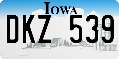 IA license plate DKZ539