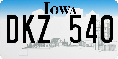 IA license plate DKZ540