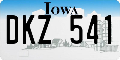 IA license plate DKZ541