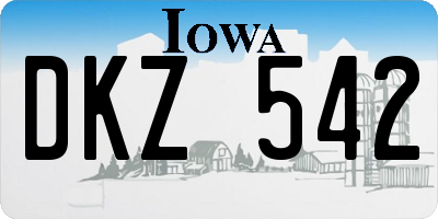 IA license plate DKZ542