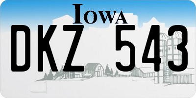 IA license plate DKZ543