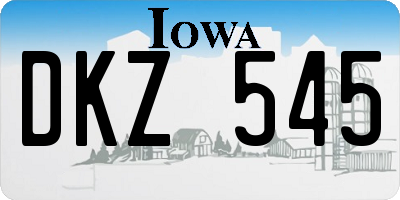 IA license plate DKZ545
