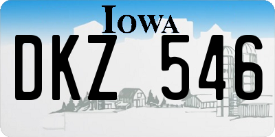 IA license plate DKZ546