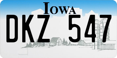 IA license plate DKZ547