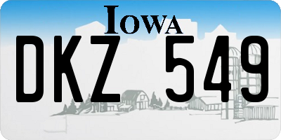 IA license plate DKZ549
