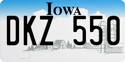IA license plate DKZ550