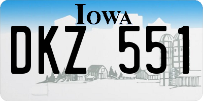 IA license plate DKZ551