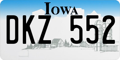 IA license plate DKZ552