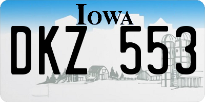 IA license plate DKZ553