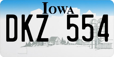 IA license plate DKZ554