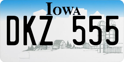 IA license plate DKZ555