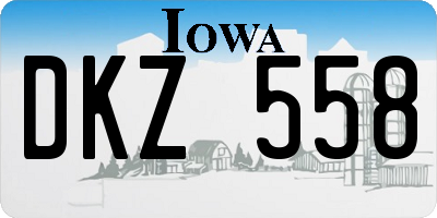 IA license plate DKZ558
