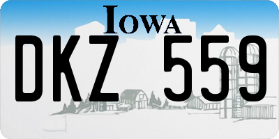 IA license plate DKZ559