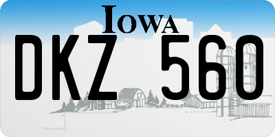 IA license plate DKZ560
