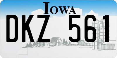 IA license plate DKZ561