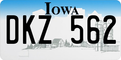 IA license plate DKZ562