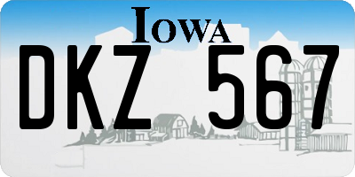 IA license plate DKZ567