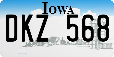 IA license plate DKZ568