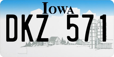 IA license plate DKZ571