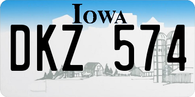 IA license plate DKZ574