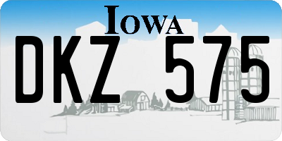 IA license plate DKZ575