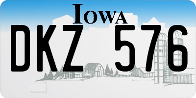 IA license plate DKZ576