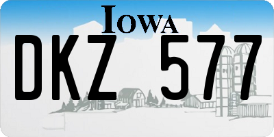 IA license plate DKZ577