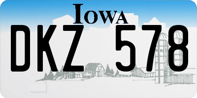 IA license plate DKZ578