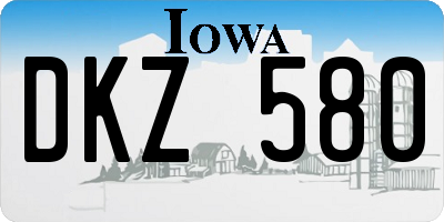 IA license plate DKZ580