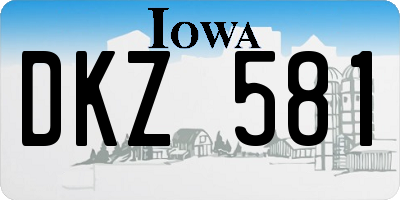 IA license plate DKZ581