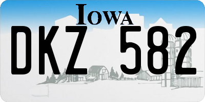 IA license plate DKZ582