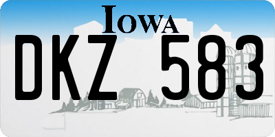 IA license plate DKZ583
