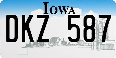 IA license plate DKZ587