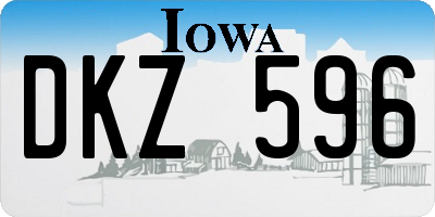 IA license plate DKZ596