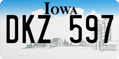 IA license plate DKZ597