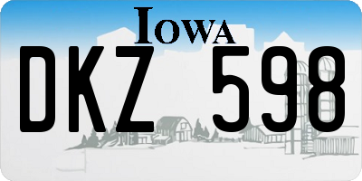 IA license plate DKZ598