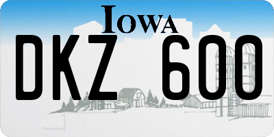 IA license plate DKZ600