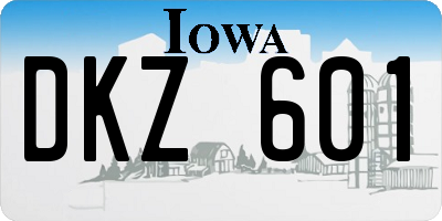 IA license plate DKZ601