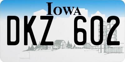 IA license plate DKZ602